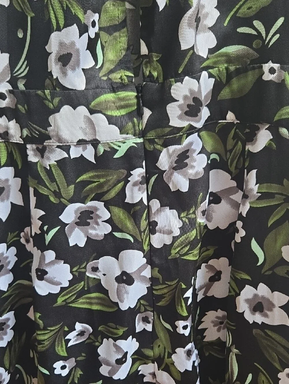 ​Black & White Floral Halter Neck Wide Leg Jumpsuit Dress Casual Chic_097